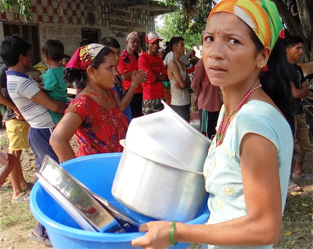 NYF flood relief distribution in Bardiya on August 24-25.