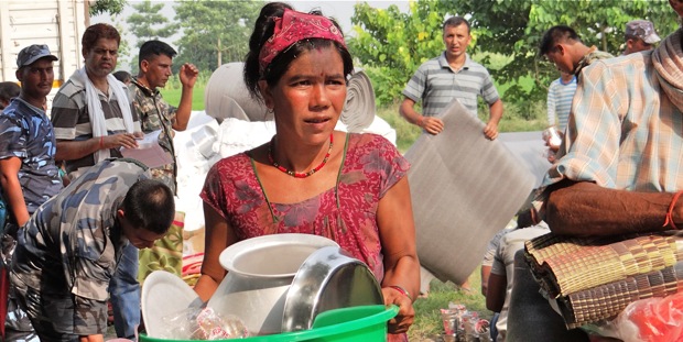 NYF flood relief distribution in Bardiya on August 24-25.