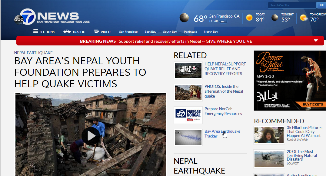 ABC 7 News: Nepal Youth Foundation prepares to help quake victims